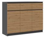  3D3S chest of drawers 120x40x97 cm, anthracite/artisan Comoda