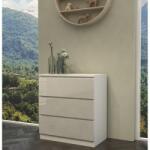 Topeshop M3 BIEL POŁYSK chest of drawers Comoda