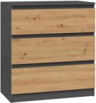 Topeshop M3 ANTRACYT/ARTISAN chest of drawers Comoda