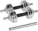  REBEL ACTIVE Chrome Adjustable Dumbbells in a Case 15 kg with Barbell