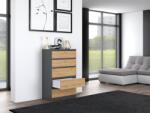 Topeshop M5 ANTRACYT/ARTISAN chest of drawers Comoda