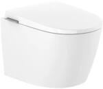 Roca Set vas wc cu capac soft-close, suspendat, fara margine cu functie bideu, alb lucios (A80336NS0H)