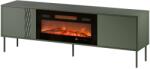  Cama RTV cabinet EF + fireplace black TRESSE 180x40x54.5 matte green