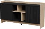 Cama PORTO 2D chest of drawers 150x38x77 oak/black Comoda