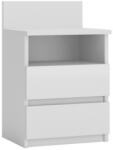 Topeshop M1 BIEL MAT nightstand/bedside table 2 drawer(s) White