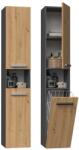 Topeshop NEL III ANT/ART bathroom storage cabinet Graphite, Oak