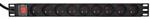 Gembird EG-PDU-9F2F Power distribution unit (PDU), 10 pcs C13 sockets, 1U, 16A, C20 plug 2 m cable, black