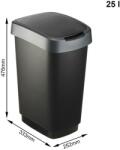 Rotho Twist Silver - trash bin - 25l Cos de gunoi