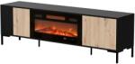  Cama RTV Cabinet MERCI 180 x 40 x 53.5 cm black/oak artisan + fireplace