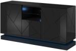  Chest of drawers QIU 2D1K 150x41.5x75 black gloss/black gloss Comoda