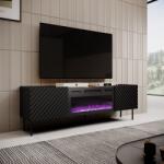  RTV cabinet with electric fireplace ONDA 180x40x39-58 black (standing or wall mounted)