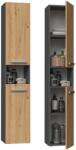 Topeshop NEL I ANT/ART bathroom storage cabinet Graphite, Oak