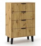 Scandi 4s Slim Oak Artisan Chest Of Drawers Comoda