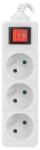 Lanberg Power Strip 3m White, 3x 230v Pl, With Switch