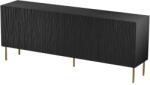  JUNGLE chest of drawers 190x40.5x74.5 black matt + golden legs Comoda
