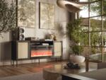  JUTA EF chest of drawers + electric fireplace 202x39.5x85 black + linol calabria Comoda