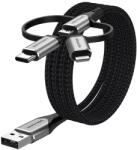 Vention USB 2.0 A Male to 3-in-1 Micro-B&USB-C&Lightning Male Cable 1M Gray Aluminum Alloy Type