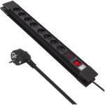 Maclean MCE11 power extension 1.5 m 8 AC outlet(s) Indoor Black