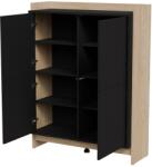 Cama PORTO chest of drawers 100x38x130 oak/black Comoda
