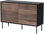 Cama CORTINA 1D3S chest of drawers 120x40x81 black/walnut Comoda