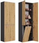 Topeshop NEL 1K DD ANT/ART KP bathroom storage cabinet Graphite, Oak