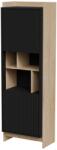  Cama PORTO 59x38x180 display cabinet oak/black Raft