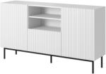  PAFOS chest of drawers on a black steel frame 150x40x90 cm white matt Comoda
