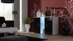 Cama sideboard 120 cm SOHO S7 white/black gloss Comoda