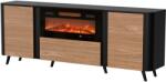  Cama Volare chest of drawers 200 x 39 x 75 cm black/walnut + fireplace Comoda