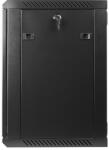 Lanberg wall-mounted installation rack cabinet 19'' 12U 600x450mm black (glass door)