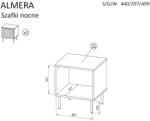  Cama Bedside cabinet, 2 pcs. ALMERA 50x42x44 walnut/cashmere