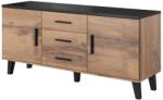 Cama sideboard LOTTA 150 2D3S wotan oak + mat black Comoda