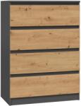 Topeshop M4 ANTRACYT/ARTISAN chest of drawers Comoda