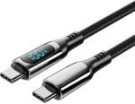 Vention Cotton Braided USB 2.0 C Male to C Male 5A Cable With LED Display 1.2M Black Zinc Alloy Type
