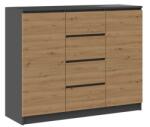  2D4S chest of drawers 120x40x97 cm, anthracite/artisan Comoda