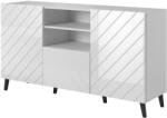  ABETO chest of drawers 150x42x82 white glossy Comoda
