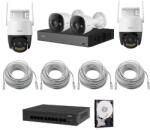 Dahua Kit supraveghere IP IMOU 4K, 2x camere fixe, Detectie AI, audio bidirectional, Alarma, Iluminare duala, 2x camere rotative Wi-Fi, IR30m, audio, auto tracking, alarma, accesorii incluse, swich POE (569