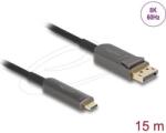 Delock Aktív optikai kábel USB Type-C DisplayPort, 8K 60 Hz, 40 Gbps, 15 m (81606) (81606) - pepita