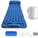 inSPORTline Felfújható matrac inSPORTline Soultea mini pumpával 190x60x6 cm, alacsony súly, kompakt méretek, hatékony szigetelés, javítófolt, 40D nylon kék alvómatrac, fehér pumpa (31107-1+31104-1)