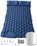inSPORTline Felfújható kétszemélyes matrac inSPORTline Faustea mini pumpával 192x125x8 cm, alacsony súly, kompakt méretek, hatékony szigetelés, beépített pumpa kék alvómatrac, fehér pumpa (31108-2+31104-1)