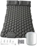inSPORTline Felfújható kétszemélyes matrac inSPORTline Faustea mini pumpával 192x125x8 cm, alacsony súly, kompakt méretek, hatékony szigetelés, beépített pumpa szürke alvómatrac, fehér pumpa (31108-3+31104-1)
