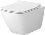 Cersanit Set vas Wc suspendat patrat, alb si capac duroplast slim Cersanit City Pro (S701-884)