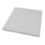 Foglia Cadita de dus gri ciment texturata slim din compozit 90x90 cm, efect piatra naturala, finisaj mat antiderapant (664733092029)