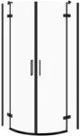 Cersanit Cabina de dus 80x80x195 cm, sticla securizata 6 mm, semirotunda, negru, Cersanit Jota (S160-040)