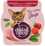 Delickcious Supa pentru pisici Delickcious pui, rosii spanac 80 gr