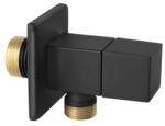Ferro Quadro sarokszelep kerámiabetéttel G1/2"xG3/8" fekete (FE-Z293-BL)