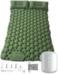 inSPORTline Felfújható kétszemélyes matrac inSPORTline Faustea mini pumpával 192x125x8 cm, alacsony súly, kompakt méretek, hatékony szigetelés, beépített pumpa Készlet: zöld alvószőnyeg, fekete pumpa