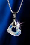 Art Crystella Nyaklánc, szív formájú, fehér színjátszós SWAROVSKI® kristállyal, 17 mm, ART CRYSTELLA® (RSWL029) - iroda24