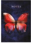 TopTimer Jegyzetfüzet, A5, vonalas, 96 lap, TOPTIMER "Notes", piros pillangó (NKN16702) - iroda24