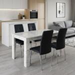 TopMebel Трапезен комплект 5 части Darlen - Alma TopMebel в бял мрамор - черен 125x72x74cm
